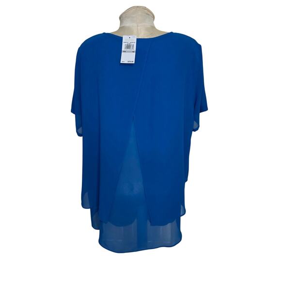 Michael Kors Plus Size Layered-Look Split-Back womens blouse 1X NWT - Picture 2 of 5